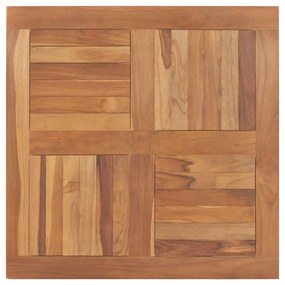 vidaXL Tampo de mesa quadrado 80x80x2,5 cm madeira de teca maciça