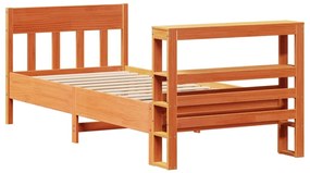 Cama sem colchão 90x200 cm pinho maciço castanho-mel