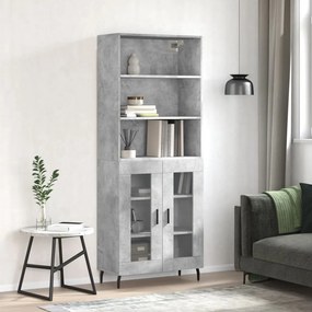 vidaXL Armário alto 69,5x34x180 cm derivados de madeira cinza cimento