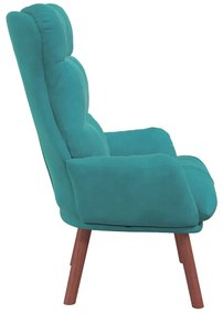 Poltrona Relaxante de Veludo Turquesa