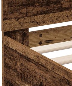 estrado vidaXL com luzes LED madeira antiga 90x200 cm madeira engenhei