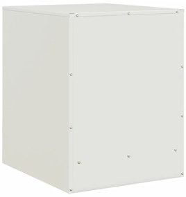 Mesas de cabeceira 2 pcs 34,5x39x44 cm aço branco
