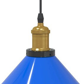 Candeeiro suspenso regulável altura E27 azul escuro Ø22cm