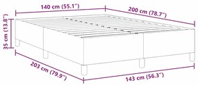 Cama vidaXL Cinza Claro 140x200 cm em Tecido Cotelê