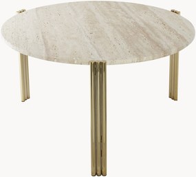 Mesa de centro redonda com tampo em travertino Tribus