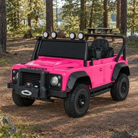 Jipe elétrico para Crianças 24V Land Rover Defender 110 SVX Concept Rodas Espuma EVA, Assento couro ecológico Rosa