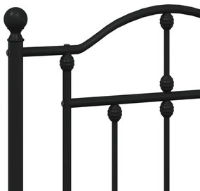 Estrutura de cama com cabeceira 200x200 cm metal preto