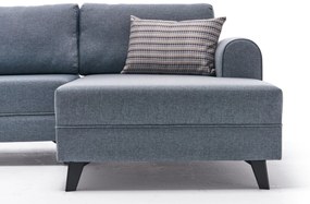 Sofá-Cama de Canto Belen – Azul – 300x78x202 cm