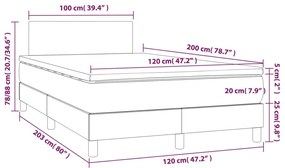 Cama box spring c/ colchão/LED 120x200 cm veludo rosa