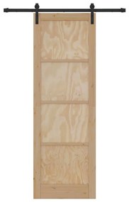 Porta Deslizante com Conjunto de Ferragens 78x232 cm Madeira de Pinho
