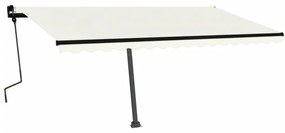Toldo retrátil manual independente 450x300 cm cor creme