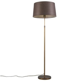 Candeeiro de pé bronze com cúpula castanha 45cm ajustável - Parte Design,Moderno
