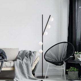 Candeeiro de Pé Domino – Preto e Creme – 31 x 52 x 167 cm