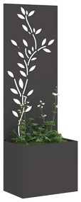 Vaso de Jardim com Painel Decorativo Preto 50 x 140 cm