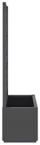Vaso/floreira de jardim c/ treliça 80x36x140 cm PP cinza-escuro