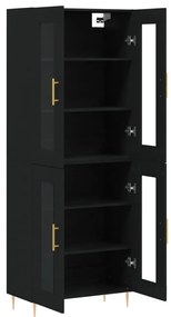 Armário alto 69,5x34x180 cm derivados de madeira preto