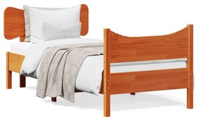 vidaXL Cama sem colchão 90x200 cm pinho maciço castanho-mel