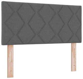 Cama Box Spring com Colchão e LED Cinza Escuro 120x200 cm Tecido