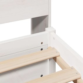 Cama com estante sem colchão 100x200 cm pinho maciço branco