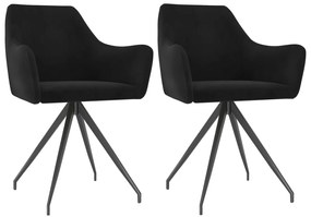 vidaXL Cadeiras de jantar 2 pcs veludo preto