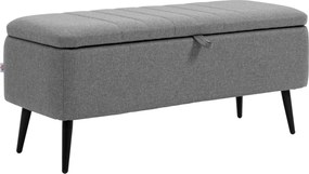 HOMCOM Banco com arrumação, banco estofado com aspeto de linho, baú com pés de aço 102 x 40 x 44 cm, Cinza | Aosom Portugal