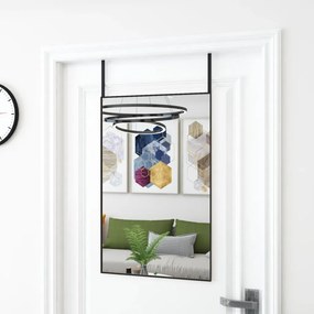 vidaXL Espelho para porta 50x80 cm vidro e alumínio preto