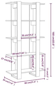 Estante/divisória 80x30x160cm contraplacado cor carvalho sonoma