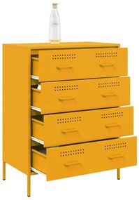Aparador 68x39x89 cm aço amarelo mostarda