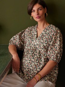 Blusa para grávida verde-salva
