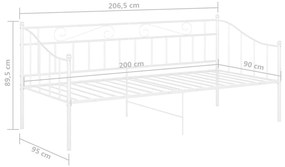 Sofá-cama 90x200 cm metal branco