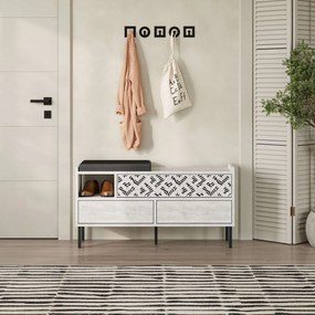 Hall Stand Berlin BC – Nogueira e Branco – 120x200x35 cm