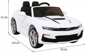 Carro elétrico para Crianças 12V Chevrolet CAMARO 2SS Rodas de EVA, Assento de couro Branco