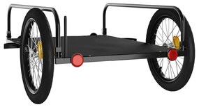 Reboque para bicicleta 135x70x37 cm ferro preto