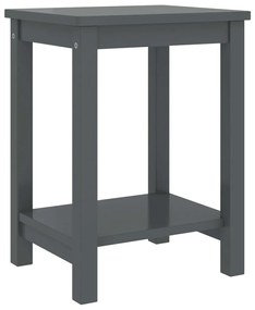 vidaXL Mesa de cabeceira 35x30x47 cm pinho maciço cinzento-escuro