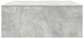 Mesa de centro com gavetas 100x100x40 cm cinzento-cimento