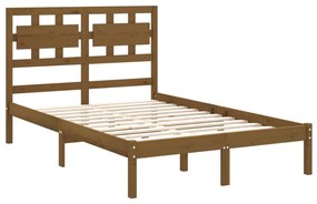 Estrutura de cama 120x200 cm madeira maciça castanho mel