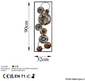 Acessório Decorativo de Parede Texturizado – Multicolor – 32 cm x 90 c