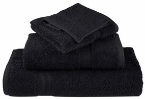 Toalhas de hóspedes 50 pcs Preto 30 x 50 cm Algodão