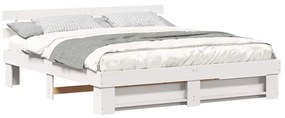 Estrutura da Cama Branco 180 x 200 cm Madeira de pinho maciça