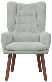 Poltrona Relaxante vidaXL em Veludo Cinza Claro