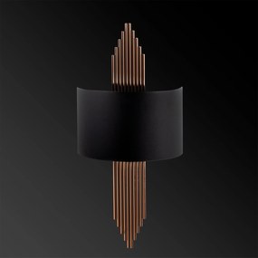 Aplique de Parede 617 – Preto e Cobre – 75 x 10 x 22 cm