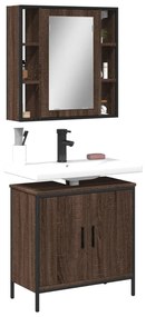 vidaXL 2 pcs conj. móveis WC derivados madeira cor carvalho castanho