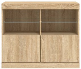 Aparador com luzes LED 81x37x67 cm carvalho sonoma