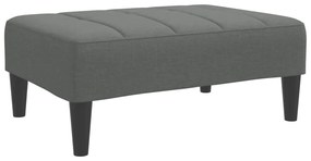 Sofá-cama de 2 lugares c/ apoio de pés tecido cinzento-escuro