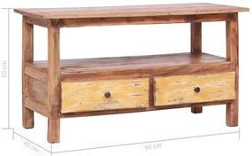 Móvel de TV 90x40x50 cm madeira recuperada maciça