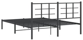 Estrutura de cama com cabeceira 160x200 cm metal preto