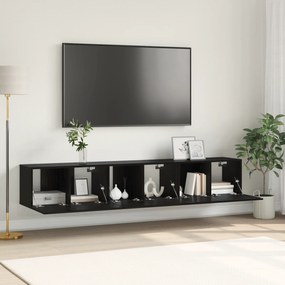 vidaXL Conjunto de Gabinete de TV Carvalho Preto Madeira engenheirada