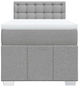 Cama com molas/colchão 90x200 cm tecido cinza-claro