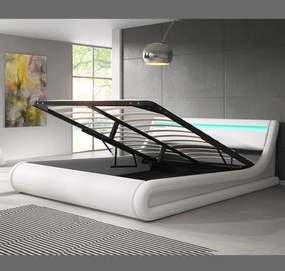 Cama Hidráulica com Arrumação "Patricia" - 150x190 cm - Branco - Polip