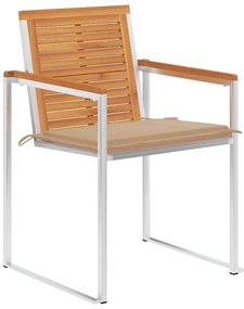 Cadeiras de jardim 8 pcs c/ almofadões madeira de acácia maciça